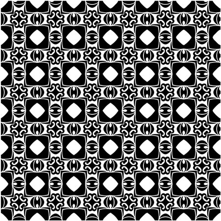 floral seamless pattern background.Geometric ornament for wallpapers and backgrounds. Black and whiteのイラスト素材