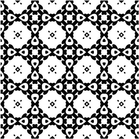 floral seamless pattern background.Geometric ornament for wallpapers and backgrounds. Black and white pattern.retained white elements to easily change the color of the inside of the black patterns. suitable for editing.のイラスト素材