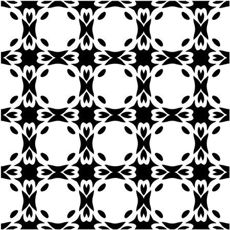 floral seamless pattern background.Geometric ornament for wallpapers and backgrounds. Black and white pattern.retained white elements to easily change the color of the inside of the black patterns. suitable for editing.のイラスト素材