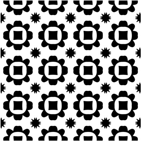 floral seamless pattern background.Geometric ornament for wallpapers and backgrounds. Black and white pattern.retained white elements to easily change the color of the inside of the black patterns. suitable for editing.のイラスト素材