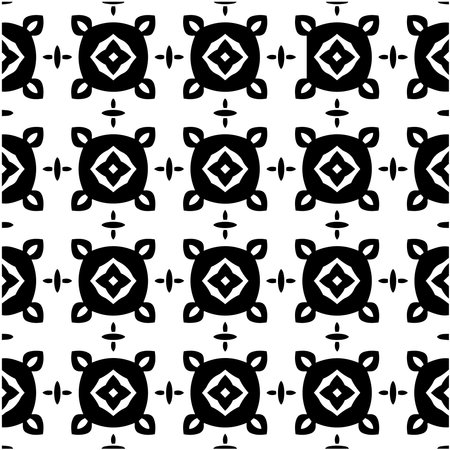 Repeating geometric tiles with stripe elements.Black and white pattern.retained white elements to easily change the color of the inside of the black patterns. suitable for editing.のイラスト素材