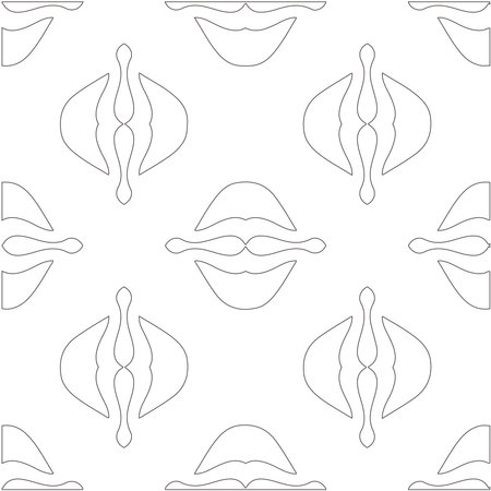 Vector pattern with symmetrical elements. Modern stylish abstract texture. Repeating geometric tiles from striped elements.Black and white pattern.のイラスト素材