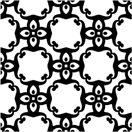 floral seamless pattern background.Geometric ornament for wallpapers and backgrounds. Black and white patternのイラスト素材