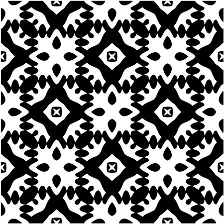 floral seamless pattern background.Geometric ornament for wallpapers and backgrounds. Black and white patternのイラスト素材