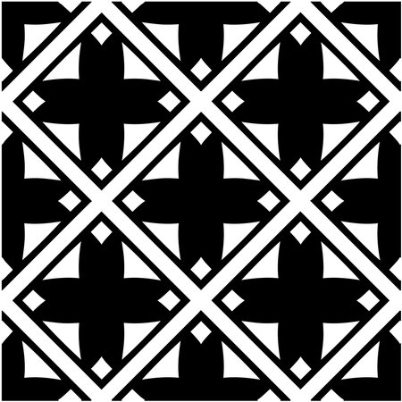 floral seamless pattern background.Geometric ornament for wallpapers and backgrounds. Black and white patternのイラスト素材