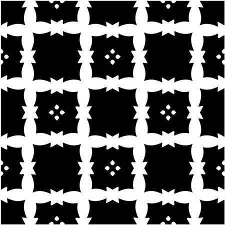 floral seamless pattern background.Geometric ornament for wallpapers and backgrounds. Black and white patternのイラスト素材