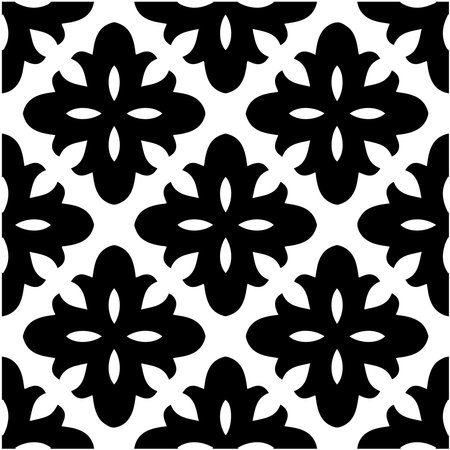 floral seamless pattern background.Geometric ornament for wallpapers and backgrounds. Black and white patternのイラスト素材