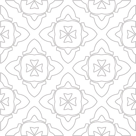 Vector pattern with symmetrical elements. Repeating geometric tiles from striped elements.のイラスト素材