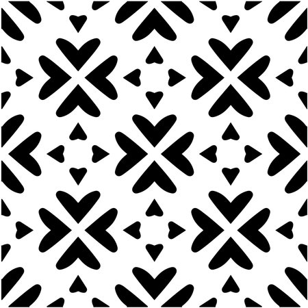 seamless geometric pattern with repeating elements.Black and white pattern. retained white elements to easily change the color of the inside of the black patterns.のイラスト素材