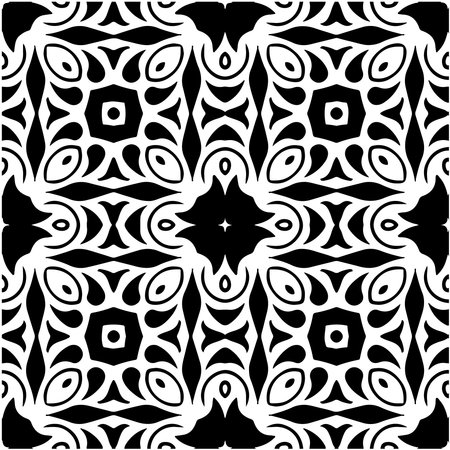 Seamless vector pattern in geometric ornamental style. Black and white pattern.のイラスト素材