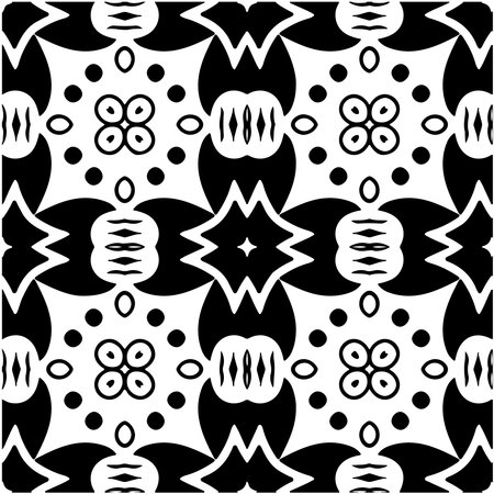 Seamless vector pattern in geometric ornamental style. Black and white pattern.のイラスト素材
