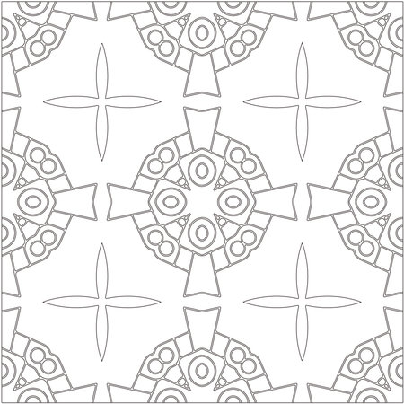Vector geometric pattern. Repeating elements stylish background abstract ornament for wallpapers and backgrounds. Black and white pattern.のイラスト素材