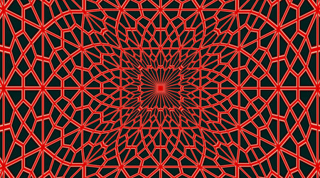 blurred geometric mandala with uneven asymmetric shapes and noises. abstract background.の写真素材