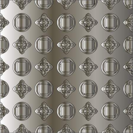 Silver metallic gradient with repeat Pattern. Abstract metallic background.のイラスト素材