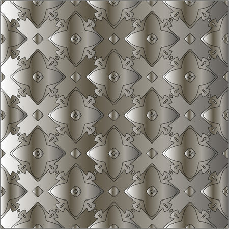 Silver metallic gradient with repeat Pattern. Abstract metallic background.のイラスト素材