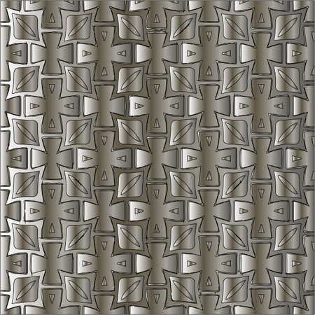 Silver metallic gradient with repeat Pattern. Abstract metallic background.のイラスト素材