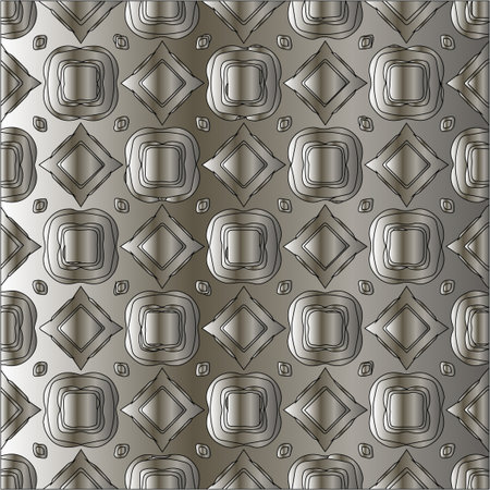 Silver metallic gradient with repeat Pattern. Abstract metallic background.のイラスト素材