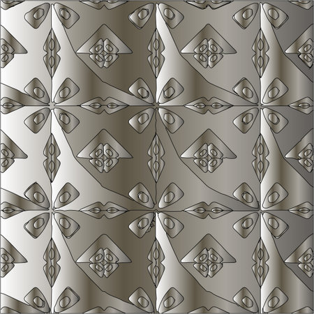 Silver metallic gradient with repeat Pattern. Abstract metallic background.のイラスト素材