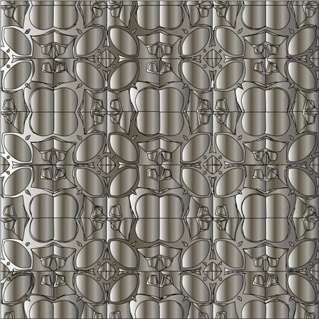 Silver metallic gradient with repeat Pattern. Abstract metallic background.のイラスト素材