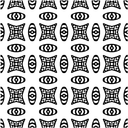 floral seamless pattern background.Geometric ornament for wallpapers and backgrounds. Black and white pattern.のイラスト素材
