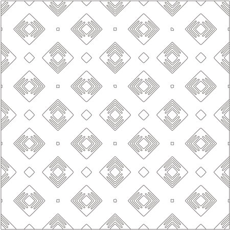 Repeating geometric tiles with stripe elements.retained white elements to easily change the color of the inside of the black patterns.のイラスト素材