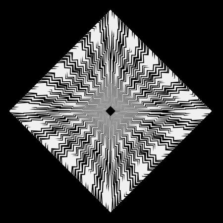 Geometric vector mandala with triangular elements. abstract ornament for wallpapers and backgrounds. Black and white pattern.のイラスト素材