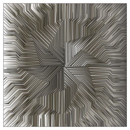 Metal mandala. Steel industrial polished pattern