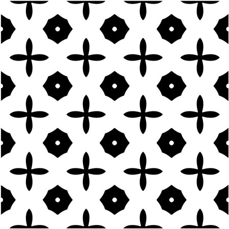 floral seamless pattern background.Geometric ornament for wallpapers and backgrounds. Black and white pattern.のイラスト素材
