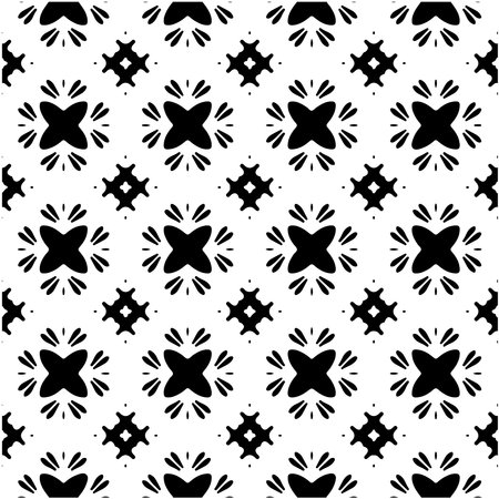 Seamless vector pattern in geometric ornamental style. Black and white pattern.のイラスト素材