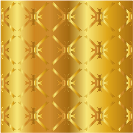 Geometric vector pattern with yellow and white gradient. gold ornament for wallpapers and backgrounds.のイラスト素材