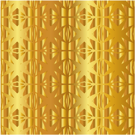 Geometric vector pattern with yellow and white gradient. gold ornament for wallpapers and backgrounds.のイラスト素材