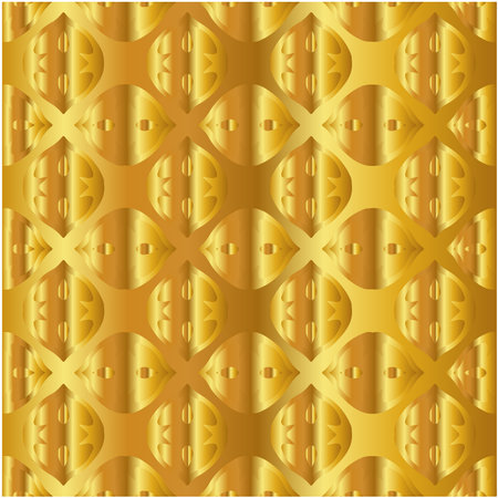 Geometric vector pattern with yellow and white gradient. gold ornament for wallpapers and backgrounds.のイラスト素材