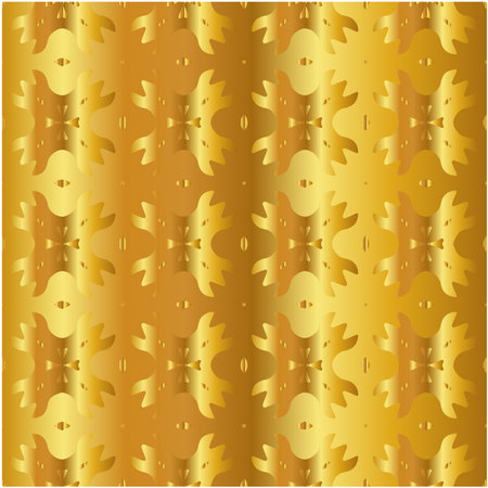 Geometric vector pattern with yellow and white gradient. gold ornament for wallpapers and backgrounds.のイラスト素材