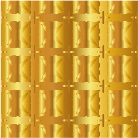 Geometric vector pattern with yellow and white gradient. gold ornament for wallpapers and backgrounds.のイラスト素材