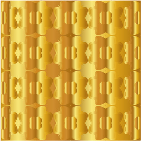 Geometric vector pattern with yellow and white gradient. gold ornament for wallpapers and backgrounds.のイラスト素材