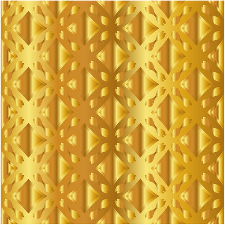 Geometric vector pattern with yellow and white gradient. gold ornament for wallpapers and backgrounds.のイラスト素材