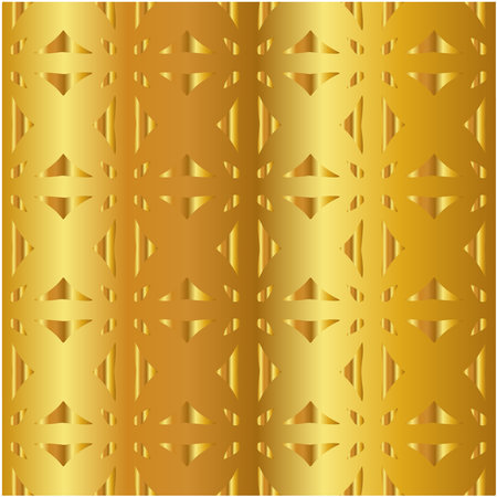 Geometric vector pattern with yellow and white gradient. gold ornament for wallpapers and backgrounds.のイラスト素材