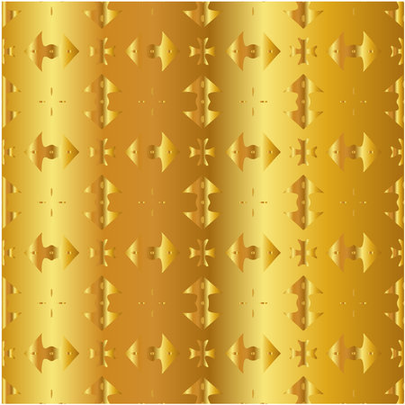 Geometric vector pattern with yellow and white gradient. gold ornament for wallpapers and backgrounds.のイラスト素材