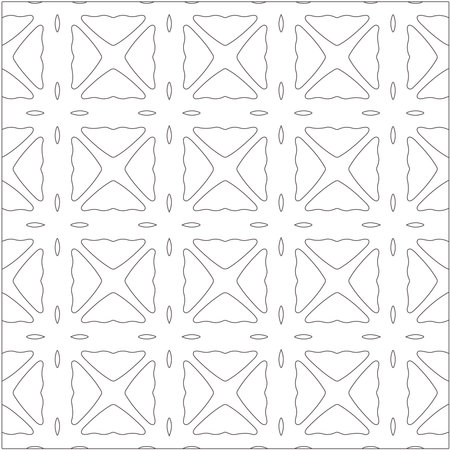 Vector pattern with symmetrical elements. Repeating geometric tiles from striped elements. black patterns.のイラスト素材