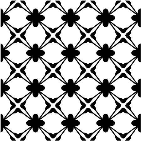Seamless vector pattern in geometric ornamental style. Black ornament.のイラスト素材