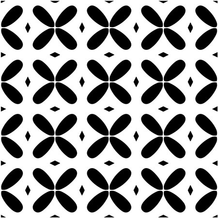 Seamless vector pattern in geometric ornamental style. Black ornament.のイラスト素材