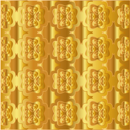 Geometric vector pattern with yellow and white gradient. gold ornament for wallpapers and background.のイラスト素材