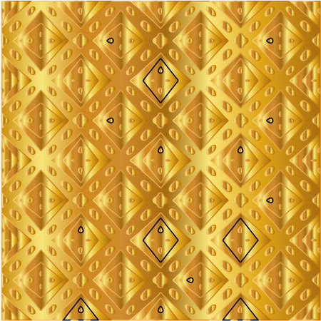 Geometric vector pattern with yellow and white gradient. gold ornament for wallpapers and background.のイラスト素材