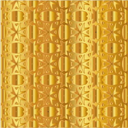 Geometric vector pattern with yellow and white gradient. gold ornament for wallpapers and background.のイラスト素材