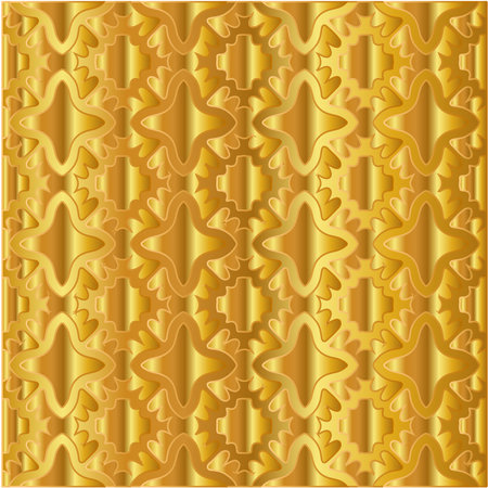 Geometric vector pattern with yellow and white gradient. gold ornament for wallpapers and background.のイラスト素材