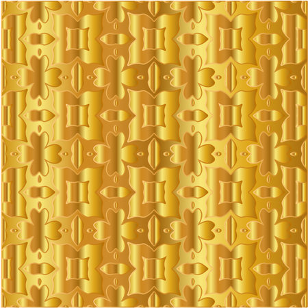 Geometric vector pattern with yellow and white gradient. gold ornament for wallpapers and background.のイラスト素材