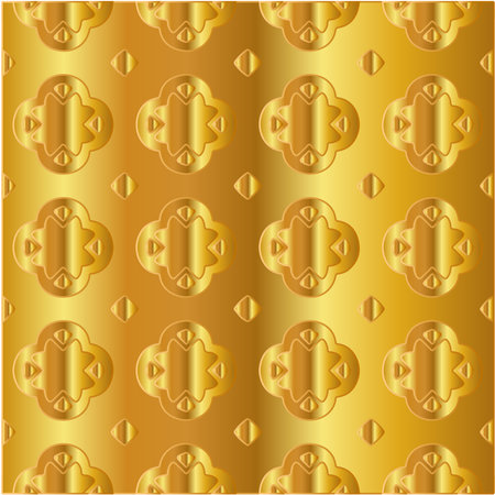 Geometric vector pattern with yellow and white gradient. gold ornament for wallpapers and background.のイラスト素材
