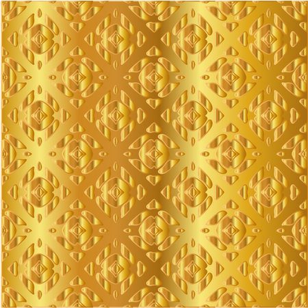 Geometric vector pattern with yellow and white gradient. gold ornament for wallpapers and backgrounds.のイラスト素材