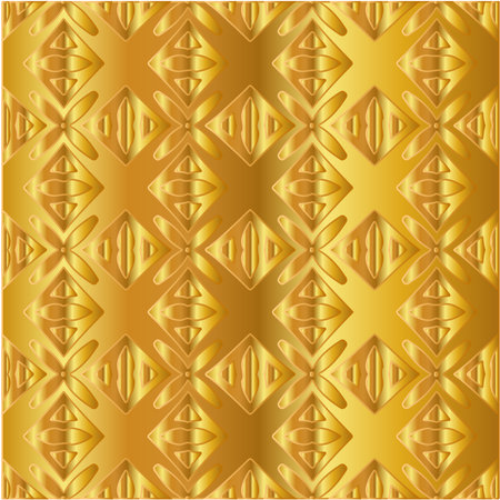Geometric vector pattern with yellow and white gradient. gold ornament for wallpapers and...