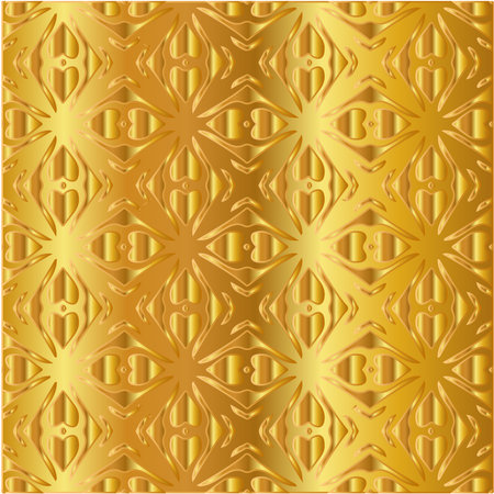 Geometric vector pattern with yellow and white gradient. gold ornament for wallpapers and background.のイラスト素材